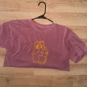 PEACE SIGN CROP TOP